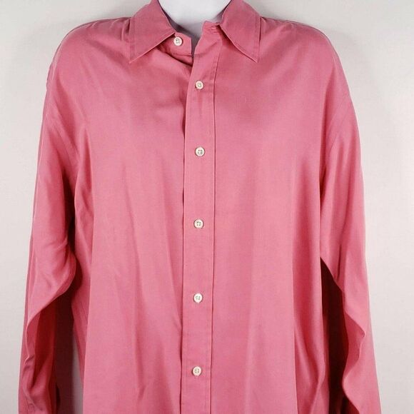 Vintage Ralph Lauren Pink Silk Button Front Shirt Size 10 New $225 - Picture 1 of 9
